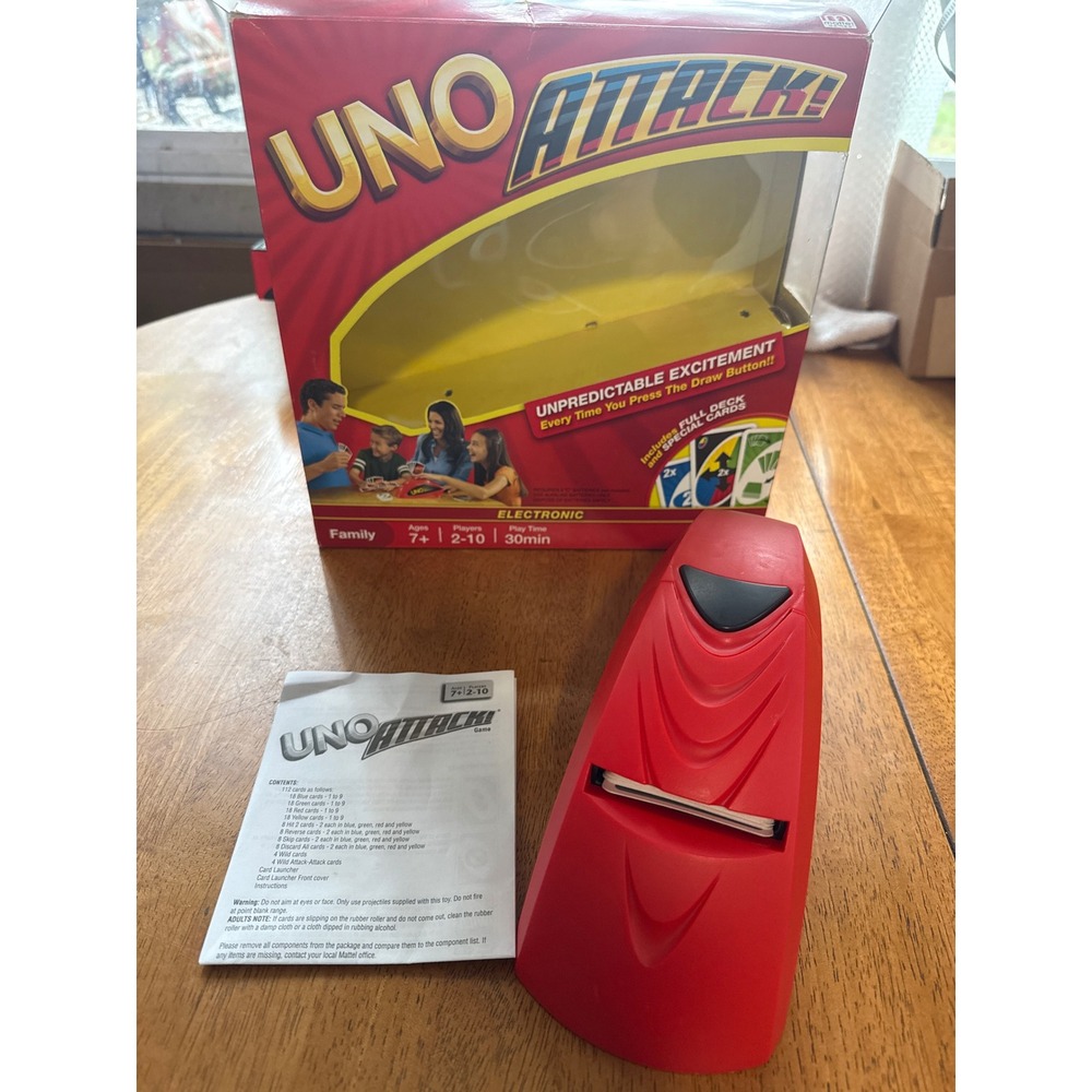 Mattel Uno Attack Electronic Card Game with Motorized Launcher and 112 Cards